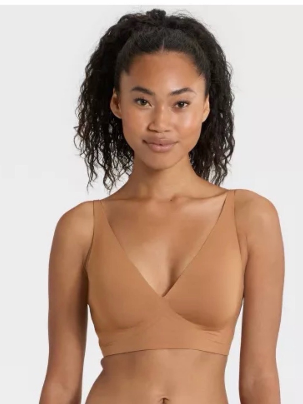 Auden Luxury Collection Unlined Longline Plunge Bralette Size Small NWT
